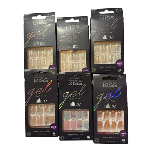 KISS Gel Fantasy Allure Nails Bundle NWT - Picture 3 of 5